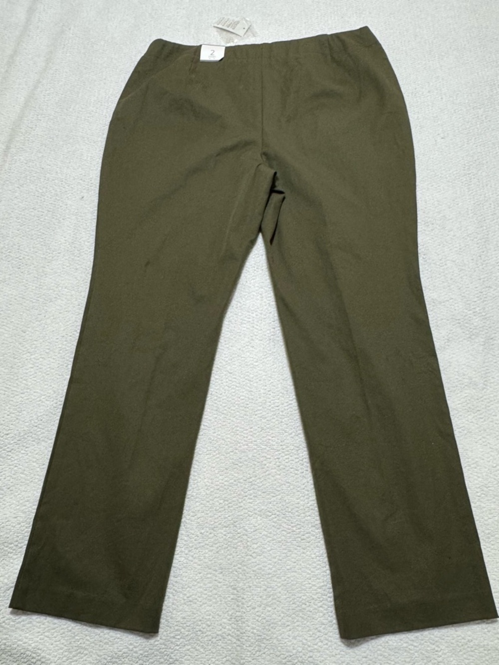 Chicos Size 2(L) Short Capital Stretch Caba Slim Ankle Pants Grape Leaf Green - Picture 11 of 12
